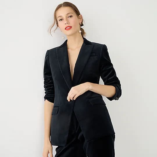 Willa blazer in stretch velvet