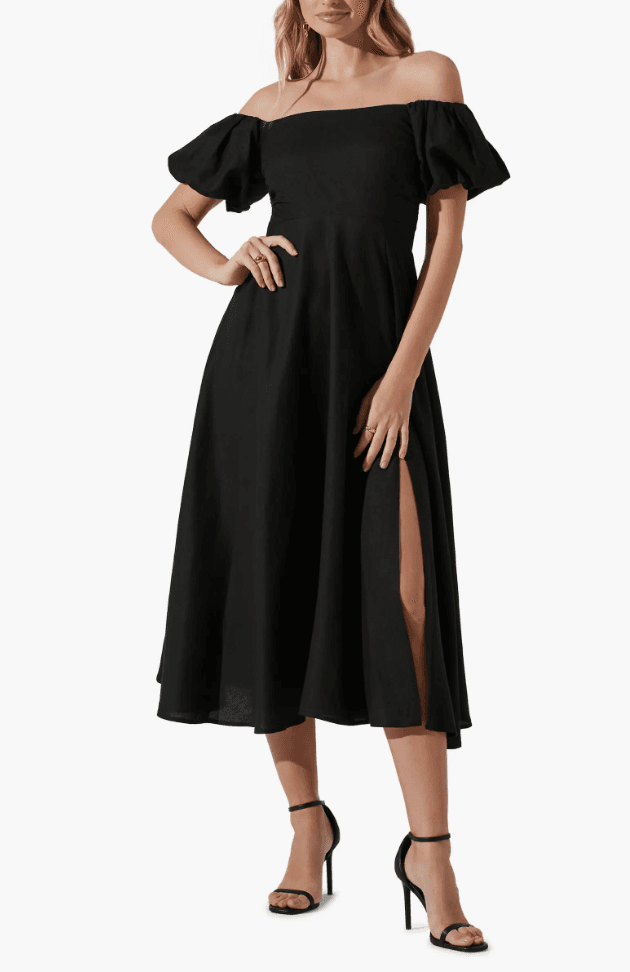 Off the Shoulder A-Line Dress