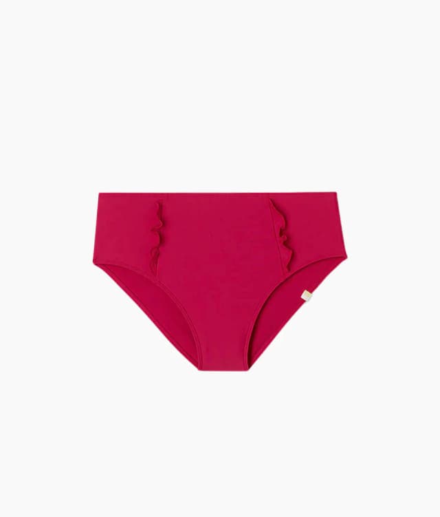 The Ruffle High Leg High Rise Bikini Bottom