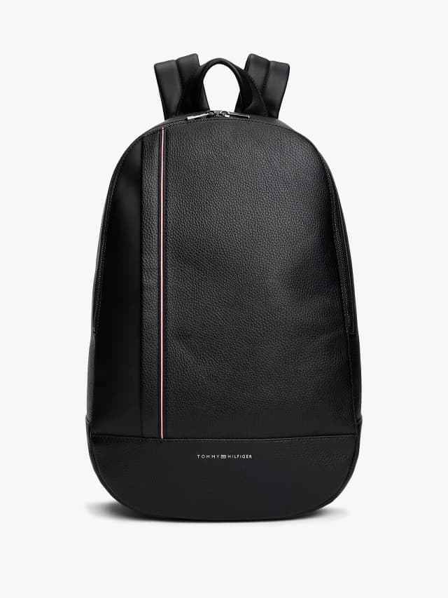 Logo Stripe Pebbled Backpack